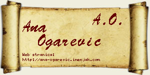 Ana Ogarević vizit kartica